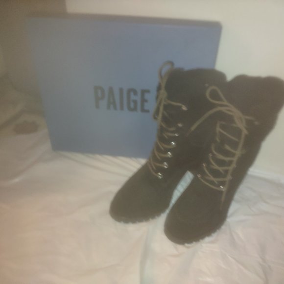 Paige Nina Shearling-Trimmed Suede Boots – Size 11M - NWB - CYBER MONDAY - Picture 6 of 7